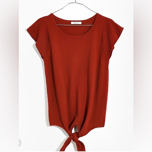 Madewell | Marin Flare Sleeve Tie Front Top| Size XS - Picture 5 of 5